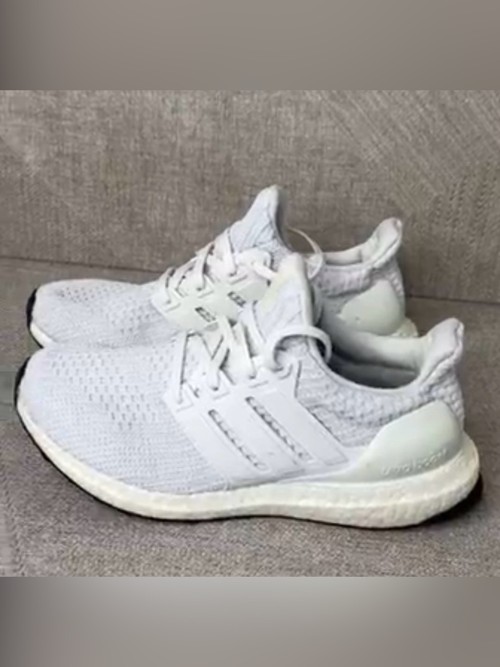 adidas Ultra Boost 1.0 DNA Shoes Women's Gray White Sneakers Size 8